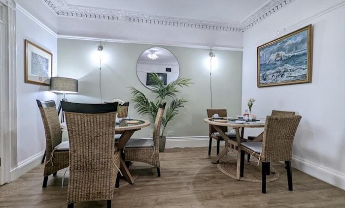 We have a pleasant dining area where we can enjoy a selection of hot or cold breakfast options